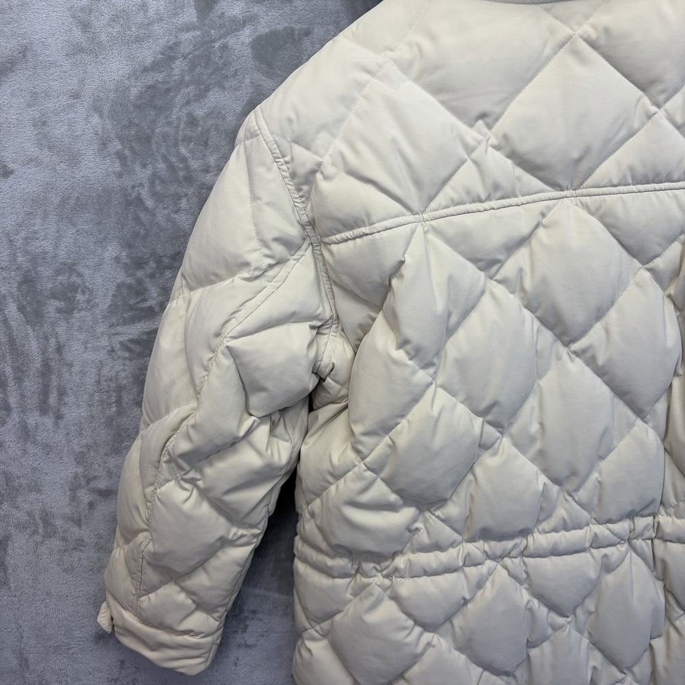 Lauren Ralph Lauren Size S Womens Down Puffer Coat Jacket White Fur Trim Hood - Picture 7 of 16